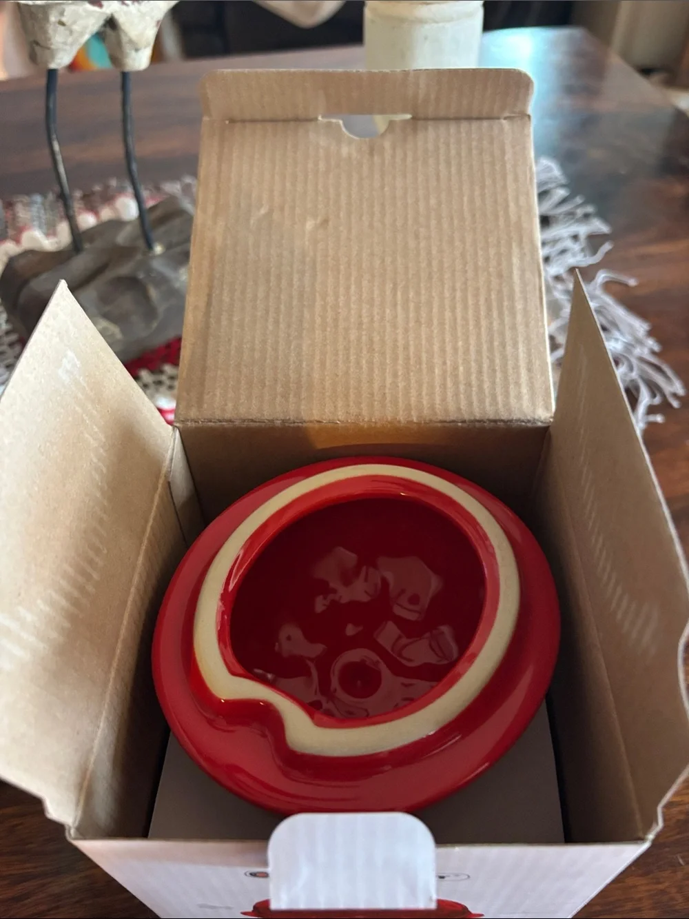 Le Creuset Red Strawberry Casserole with Green Top